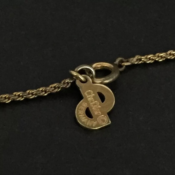 AUTH Christian Dior CD Logo Necklace Gold - Picture 6 of 6